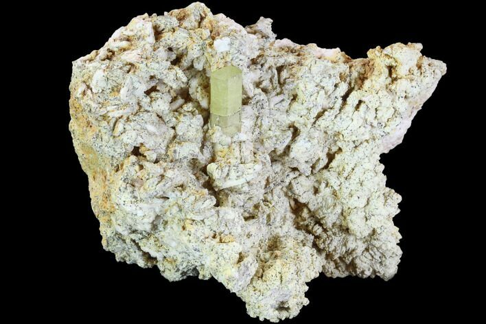 Yellow Apatite Crystal on Feldspar Matrix - Morocco #84315
